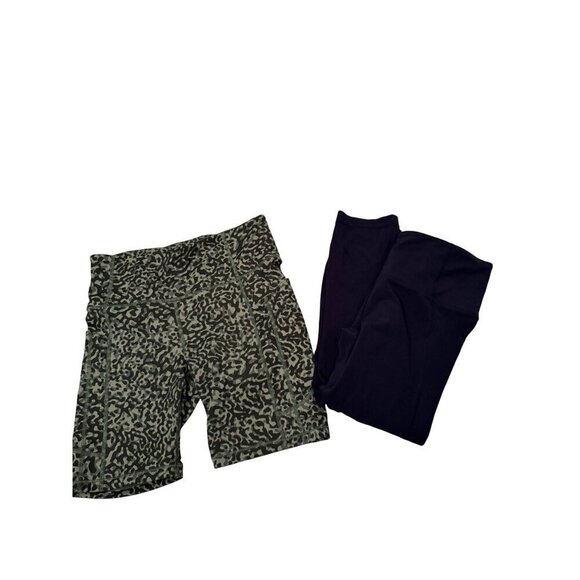 Athleta women's navy and green shorts size small - Picture 2 of 5